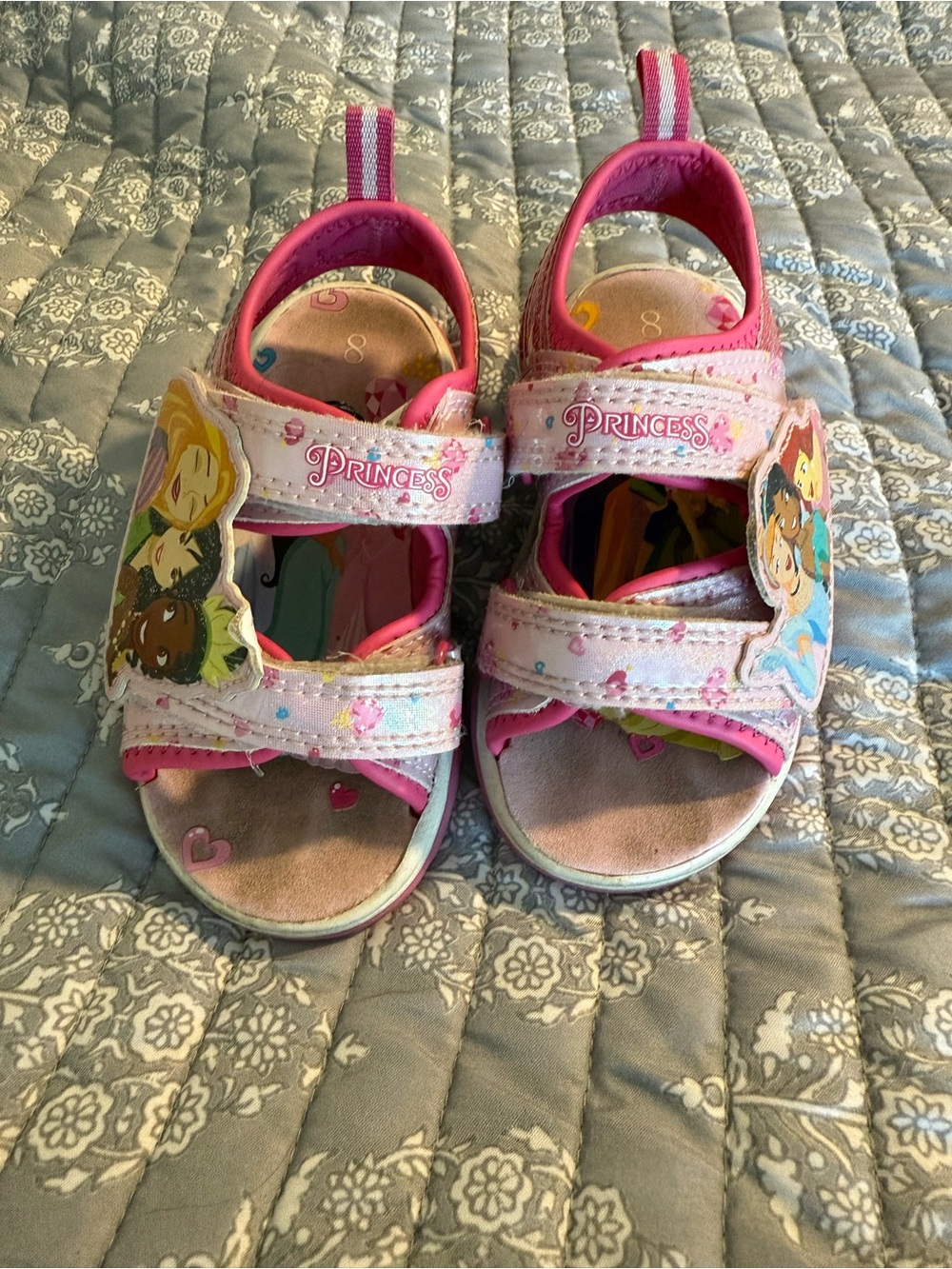 Kids Pink Princess Velcro Sandals